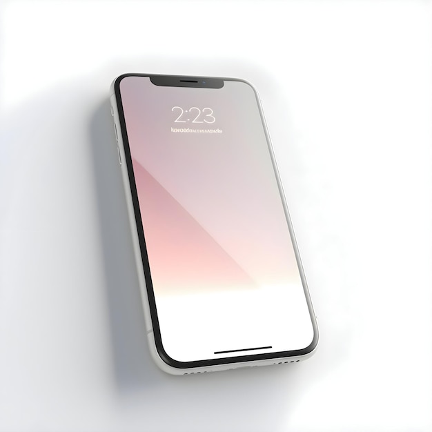 Moderne smartphone met leeg scherm geïsoleerd op witte achtergrond 3D-illustratie