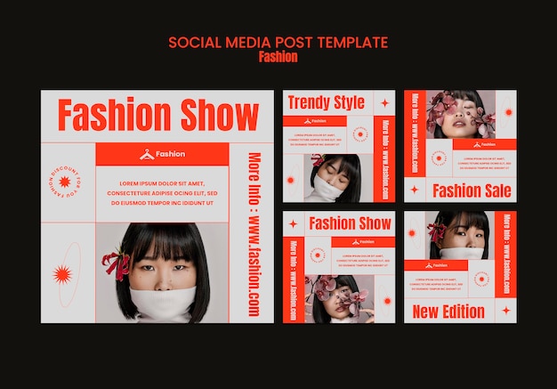 Gratis PSD modeshow social media postsjabloon