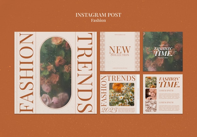 Gratis PSD modetrends instagram posts