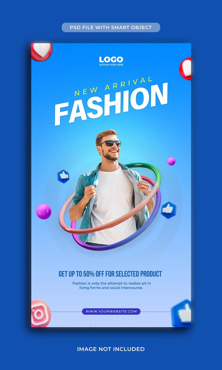 Gratis PSD modeverkoop social media instagram postverhaalsjabloon