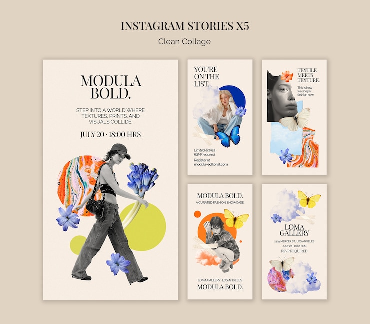 PSD gratuito modula es una muestra de moda audaz en las historias de instagram