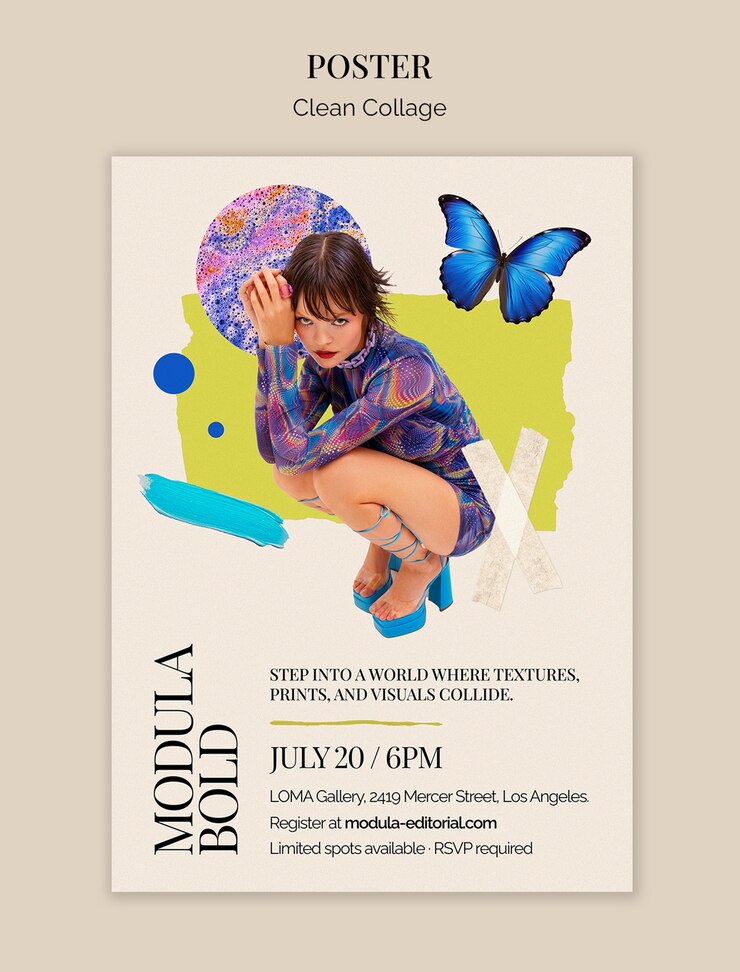 PSD gratuito modula modello di poster per eventi in grassetto