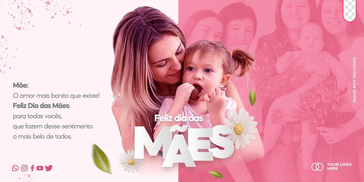 Gratis PSD moederdag social media postsjabloon dia das maes in brazilië