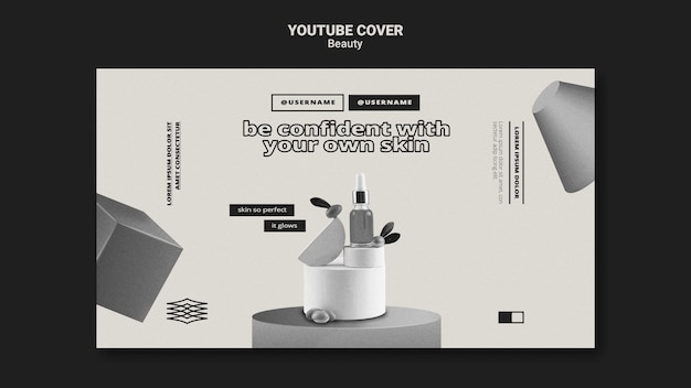 Gratis PSD monochromatische huidverzorging youtube cover