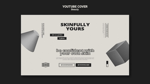 Gratis PSD monochromatische huidverzorging youtube cover