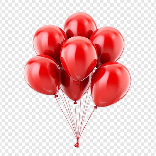 Un montón de globos rojos brillantes listos para la celebración