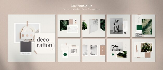 Moodboard con decorazioni per la casa