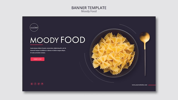 Gratis PSD moody food creative banner template