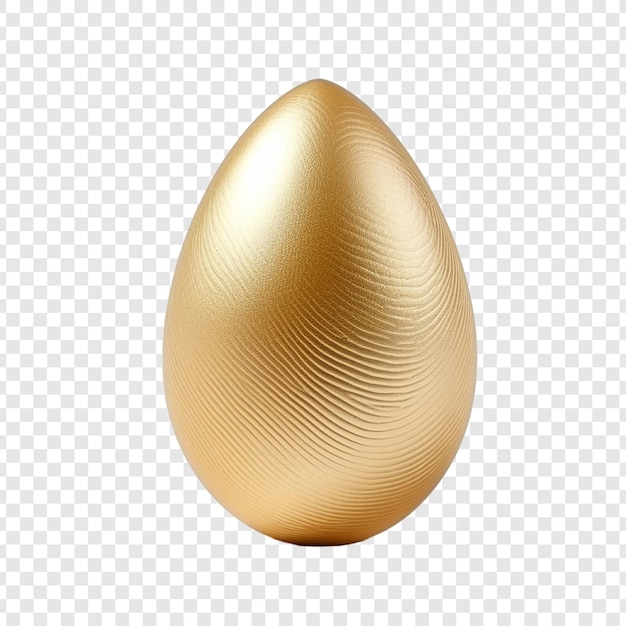 Mooi ei met gouden hoorn geïsoleerd op transparante achtergrond