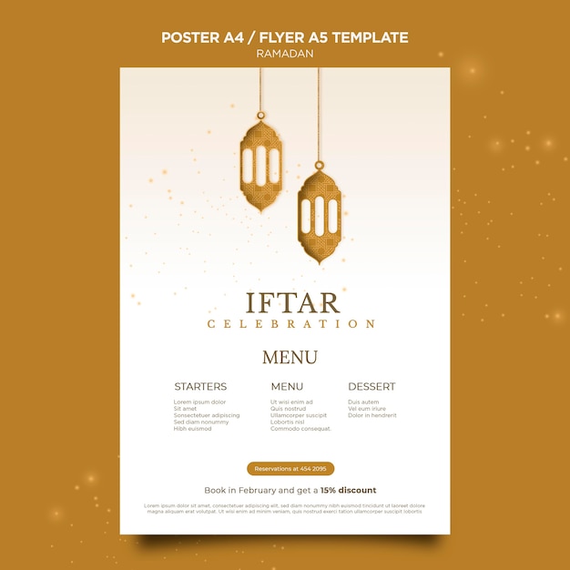 Gratis PSD mooie ramadan poster sjabloon