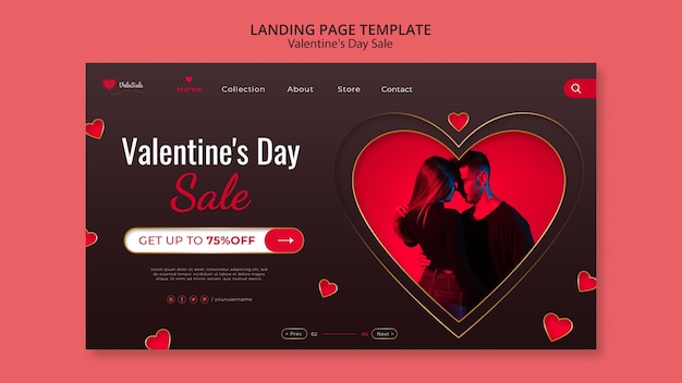 Gratis PSD mooie valentijnsdag websjabloon