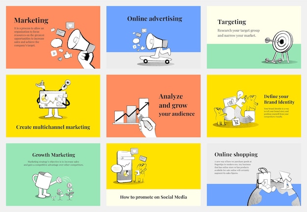 Mooie verzameling marketingsjablonen