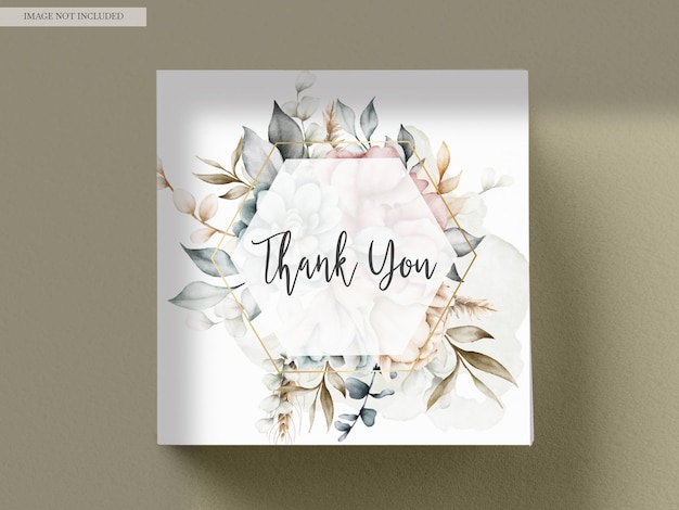 Gratis PSD mooie vintage aquarel bloemen bruiloft uitnodigingskaart