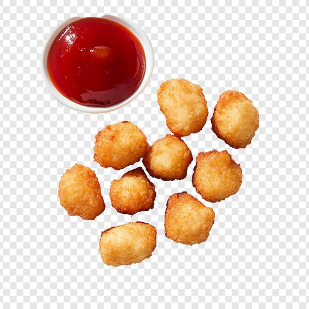 Morbidos de pollo crujientes con ketchup