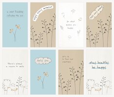 Gratis PSD motiverende citaat bewerkbare sjabloon psd met wilde bloemen doodles set