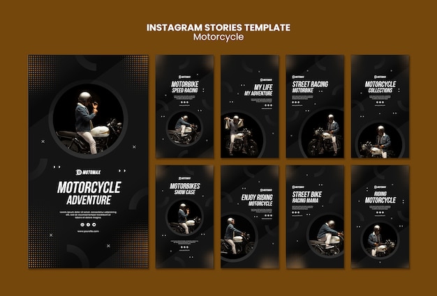 PSD gratuito motocicleta aventura historias de instagram