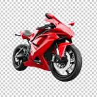 PSD gratuito motocicleta deportiva roja sobre un fondo transparente