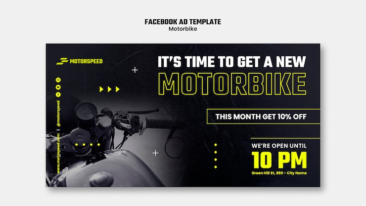 PSD Gratis motorbike business facebook template