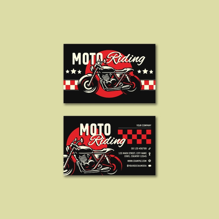 PSD Gratis motorbike shop business card