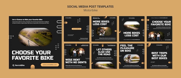 Gratis PSD motorreizen instagram posts sjabloon