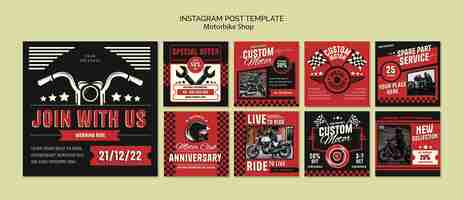 Gratis PSD motorwinkel instagram posts