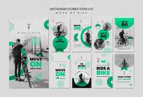 PSD gratuito move by bike historias de instagram