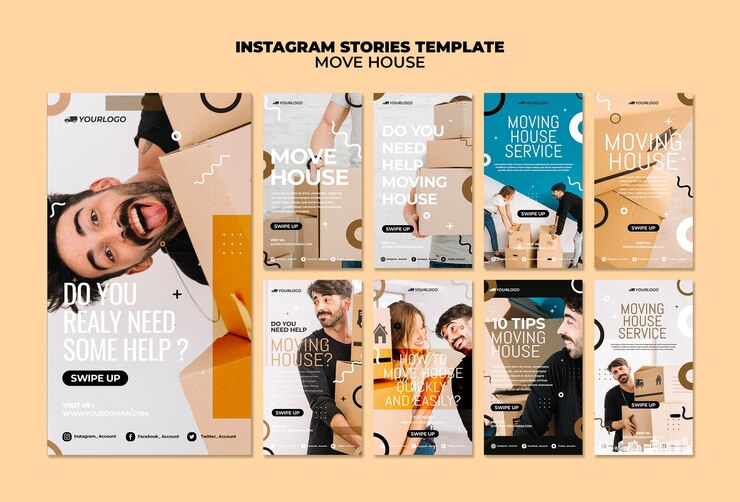 PSD gratuito mover historias de instagram de la casa