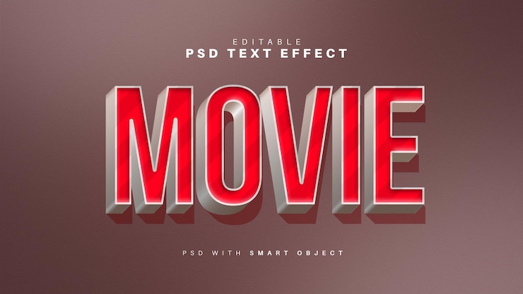 PSD Gratis movie text effect