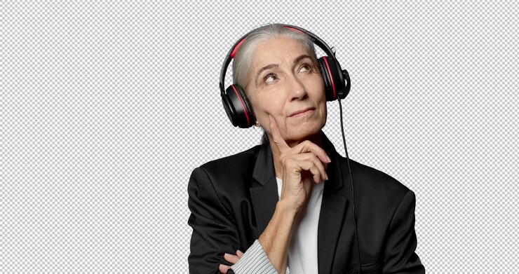 PSD gratuito una mujer bonita de mediana edad jugando a un juego.