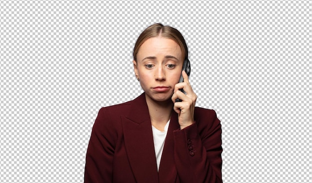 mujer de negocios usando un teléfono inteligente