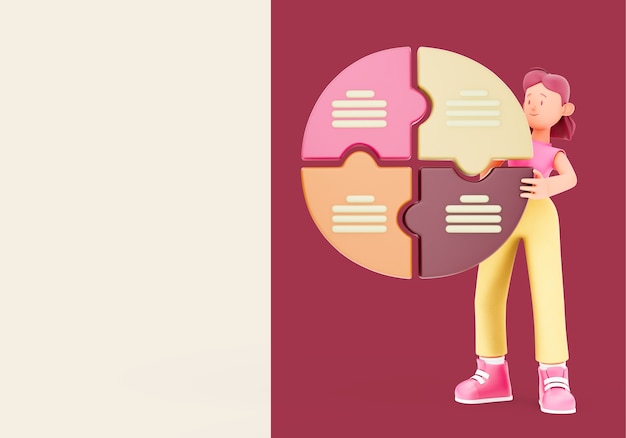 Mujer sosteniendo un gráfico con información