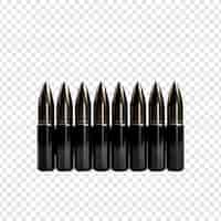 PSD gratuito munición negra en 5 56 mm aislada sobre un fondo transparente