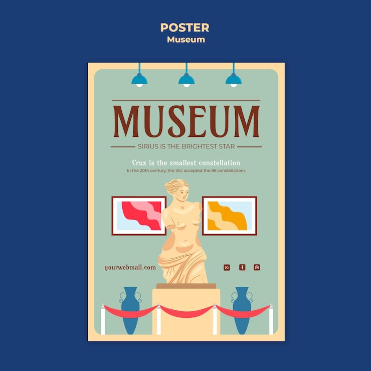 PSD Gratis museum poster template design