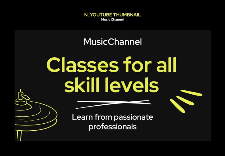 PSD Gratis music channel youtube thumbnail