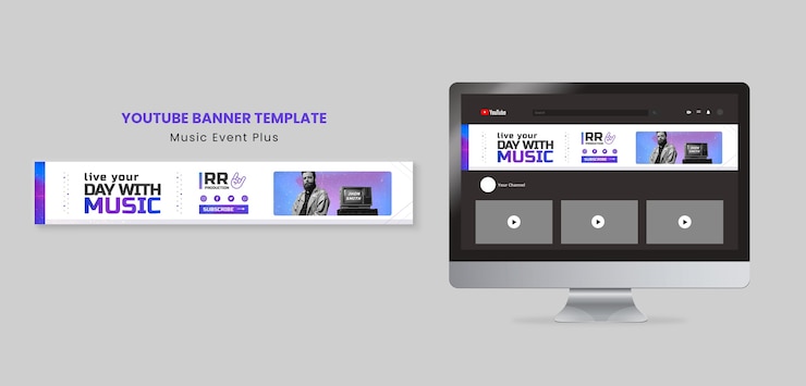 PSD Gratis music event youtube banner template