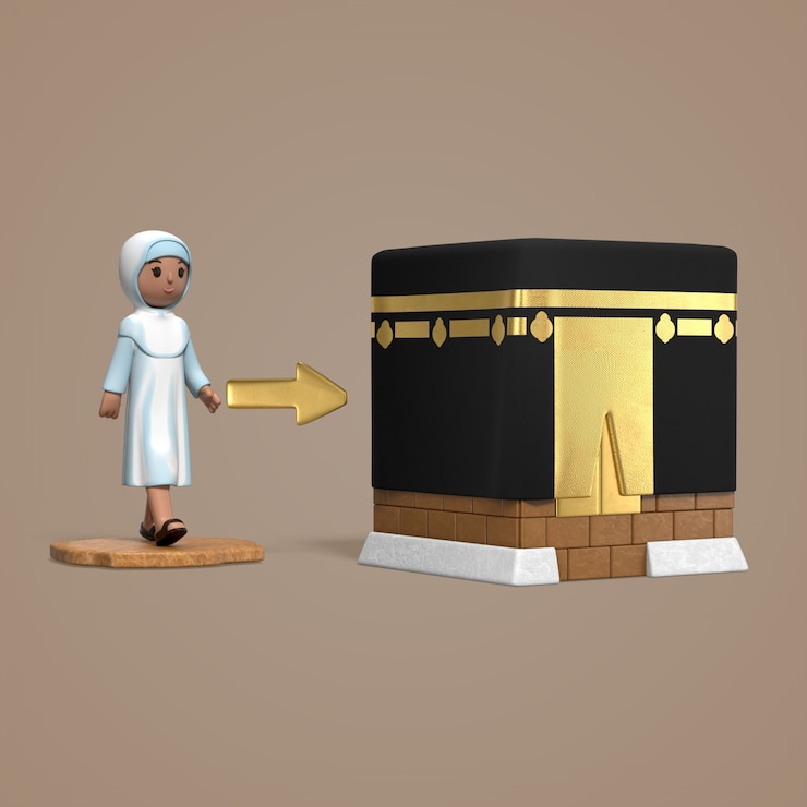 PSD gratuito muslim woman praying towards the kaaba