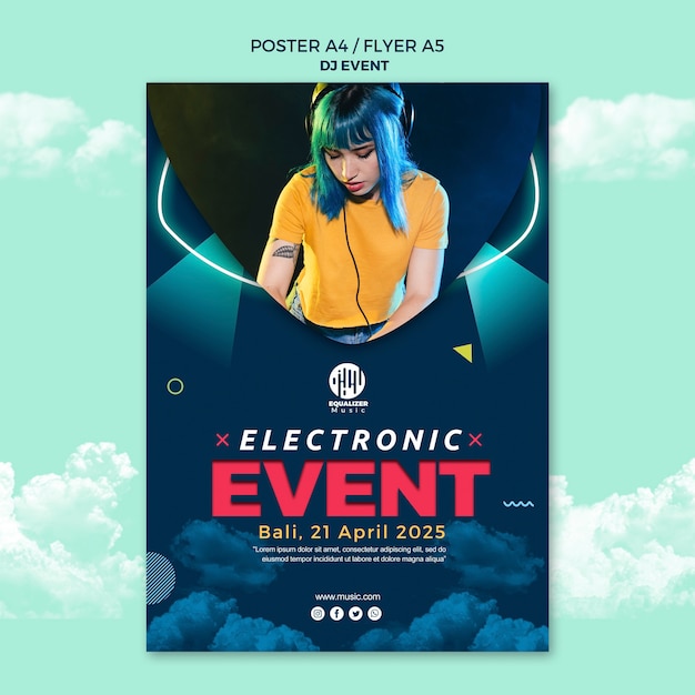 Muziek partij concept poster flyer sjabloon