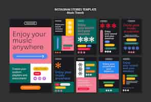 Gratis PSD muziek streaming platform instagram verhalen sjabloon