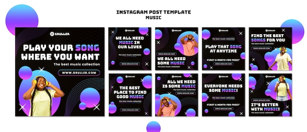 Gratis PSD muziekfestival instagram berichten sjabloon