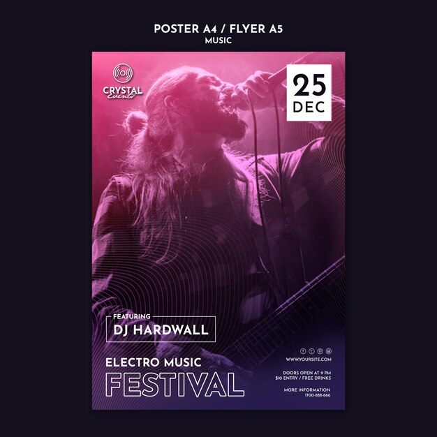 Muziekfestival poster sjabloon