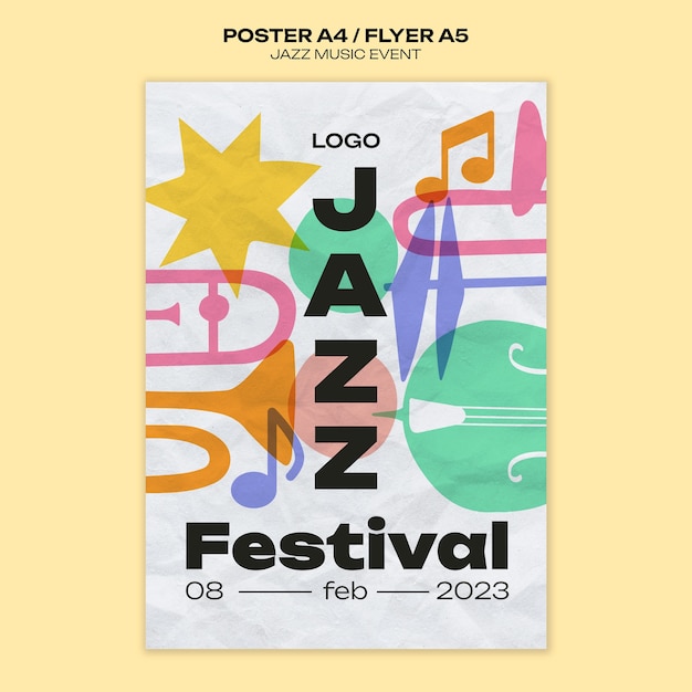 Gratis PSD muziekfestival poster sjabloon