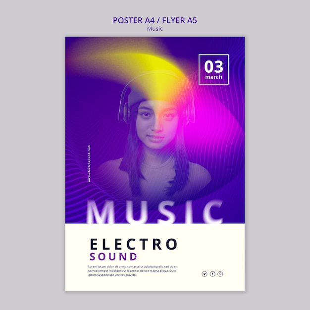 Gratis PSD muziekfestival poster sjabloon