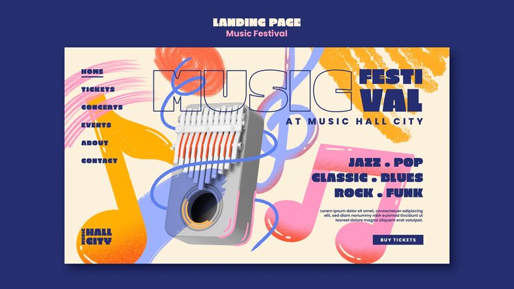 Gratis PSD muziekfestival sjabloonontwerp