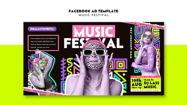 Gratis PSD muziekfestival sjabloonontwerp