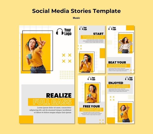 Muziekplatform instagram verhalen sjabloon