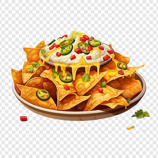 Nachos aislados sobre un fondo transparente