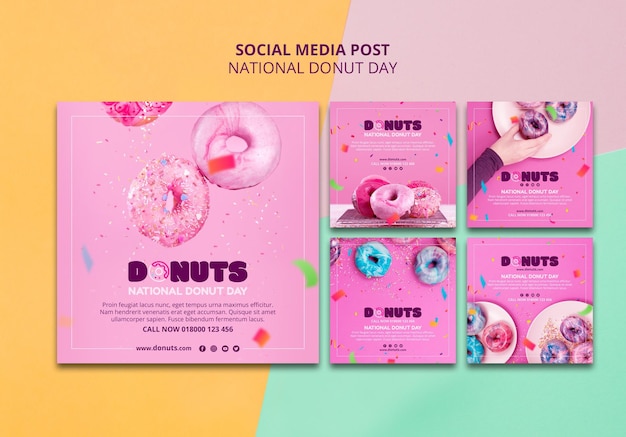 Gratis PSD nationale donutdag social media post