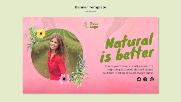 PSD gratuito natural es mejor plantilla de banner