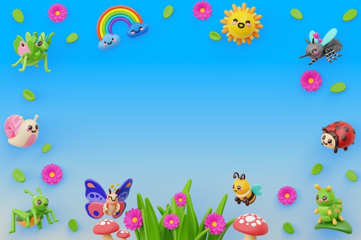PSD Gratis nature and bugs background