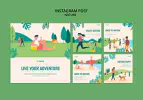 Gratis PSD natuurentertainment instagram-berichten